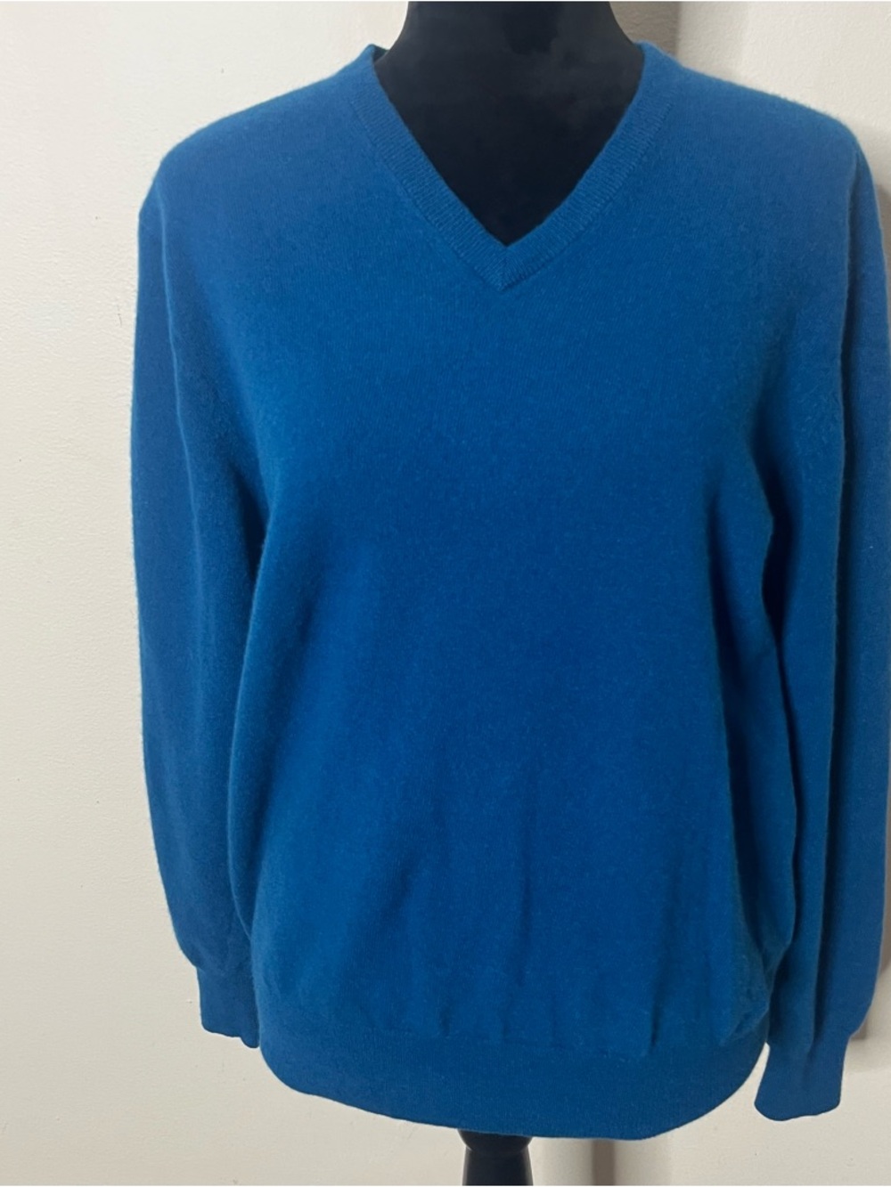 Alan Paine Vintage Men’s Blue V~Neck Geelong Lambswool Knit Sweater Sz EUR 54